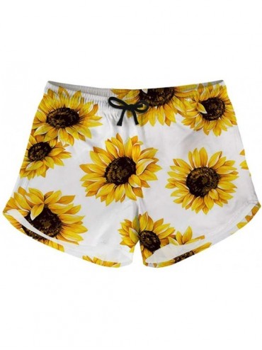 Board Shorts Women's Athletic Beach Shorts Boardshorts Casual Summer Quick Dry Swim Trunks - Sunflower 5 - CV194RYEQ5I $20.01