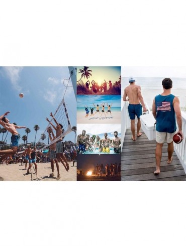 Board Shorts Men's Casual Surf Hawaiian Swim Trunks Lightweight Beach Board Shorts Swimsuits - Statue of Liberty National Mon...