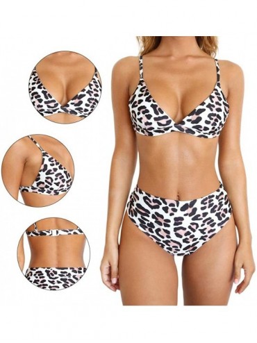Sets Women Two Piece Animal Print Swimsuit Bathing Suits Beachwear Swimwear Bikini Tankini Set - Black Leopard - CA18QGE6S4S ...