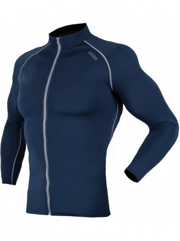 Rash Guards Zip Front UV Sun Protection Long Sleeve Top Shirts Skins Tee Rash Guard Compression Base Layer UPF 50+ - Zdn043 -...