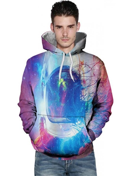 Rash Guards Halloween Mens 3D Print Blouse Casual Scary Lover Party Long Sleeve Hoodie Top - Pink - C518YHGNH9M $23.38