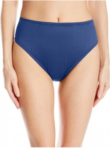 Bottoms Women's Solid Mid Waist Hipster Bikini Swimsuit Bottom - Navy//Solid - CF18I3KW7RZ $43.04