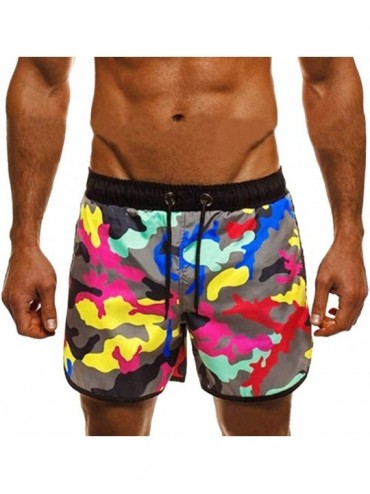 Board Shorts Men's Basic Long Swimming Trunk Camo Surf Shorts Quick Dry Board Shorts Swim Suit - Multi Color - CE18QN8RZWM $1...