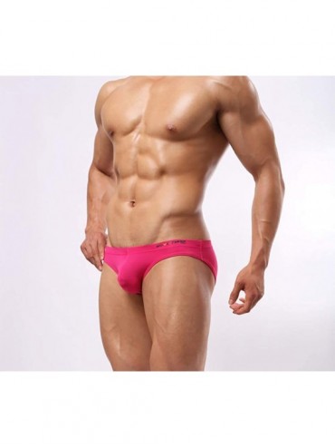 Briefs Mens Bikini Briefs Low Rise Breathable Low Waist Swim Underwear Multi Pack - Multi(5-pack) - C218Y97QUHK $30.84