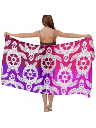 Cover-Ups womens Swimwear Cover up Beach Sarong Wrap Tribal Sea Turtle Scarf - CH18STWONX3 $33.08