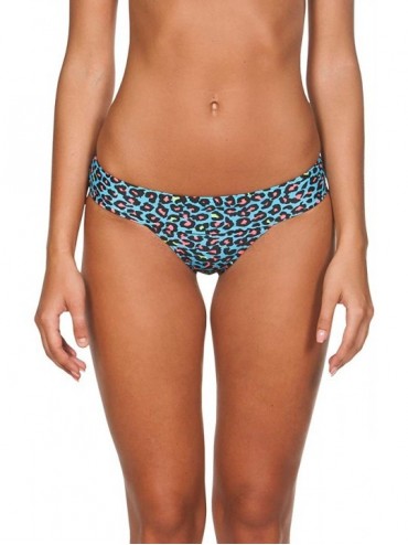 Tankinis Womens Rule Breaker Desire Brief MaxLife Bikini Bottom - Turquoise Leopard - C718UOWZ2TI $26.73