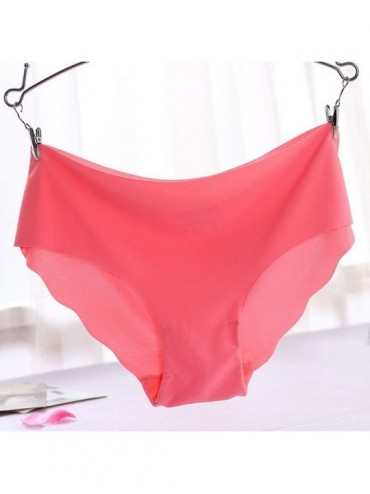 Tops Women Invisible Underwear Thong Cotton Spandex Gas Seamless Crotch M/L - Watermelon Red - C218OD322DH $15.31