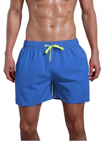 Board Shorts Men's Quick Dry Swim Trunks Bathing Suit Beach Shorts - Blue(short Style) - CF183IKLIY0 $28.43
