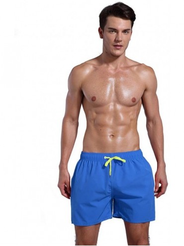 Board Shorts Men's Quick Dry Swim Trunks Bathing Suit Beach Shorts - Blue(short Style) - CF183IKLIY0 $11.60