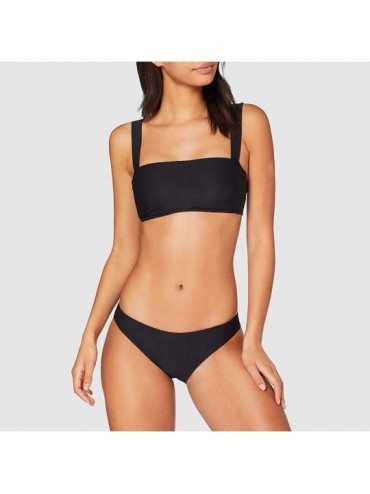 Tops Women's Wide Strap Tube Bandeau Bikini Top Swimsuit with Clip Back - Capri Sea Black - CP18TY5M6YH $31.32