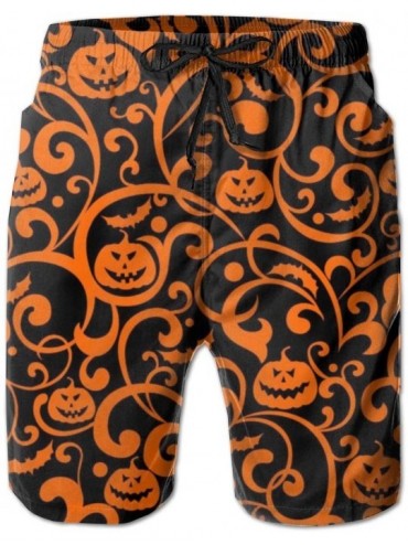 Board Shorts Men Bathing Suit Swim Trunks Quick Dry Beach Shorts - Pumpkin Orange Texture - Pumpkin Orange Texture - CQ18TW2S...