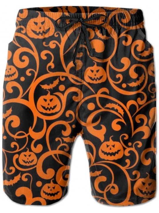 Board Shorts Men Bathing Suit Swim Trunks Quick Dry Beach Shorts - Pumpkin Orange Texture - Pumpkin Orange Texture - CQ18TW2S...
