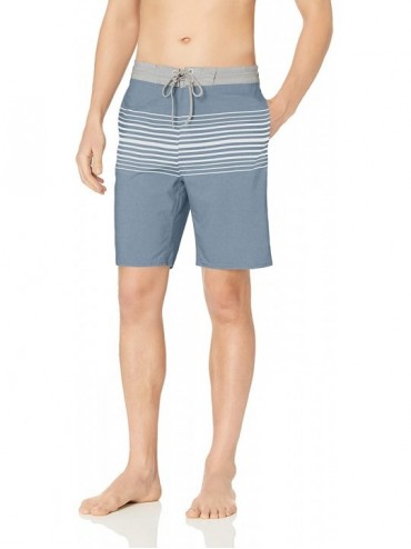 Board Shorts Men's Vintage Cotton/Poly Stretch Boardshort - Blue Classic - C6180OXKN89 $22.52