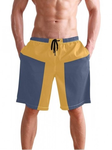 Board Shorts Mens Swim Trunks Sweden Flag Beach Board Shorts - Sweden Flag - CZ18L460YSD $48.22