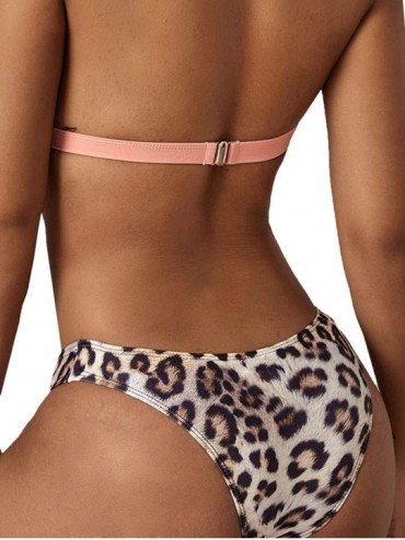 Sets Women's High Waist Bikini Solid Swimsuit Bottom - Lepoard - CR196OG7TA5 $12.98