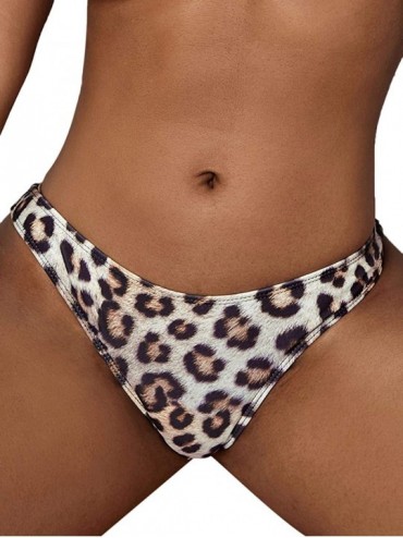 Sets Women's High Waist Bikini Solid Swimsuit Bottom - Lepoard - CR196OG7TA5 $12.98