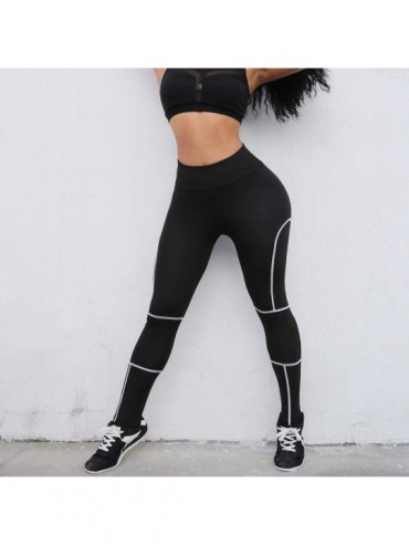 Bottoms Yoga Pants for Womens- Running Sport Gym Stretch Workout Hight Waist Snowflake Print Legging Trousers - Black - CS18N...