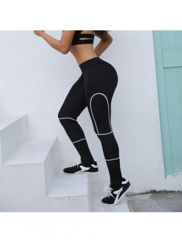 Bottoms Yoga Pants for Womens- Running Sport Gym Stretch Workout Hight Waist Snowflake Print Legging Trousers - Black - CS18N...