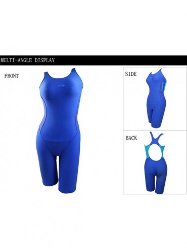 Racing Women's Backless Splice One Piece Racing Swimsuit - Blue - C912NTJEYG9 $15.20