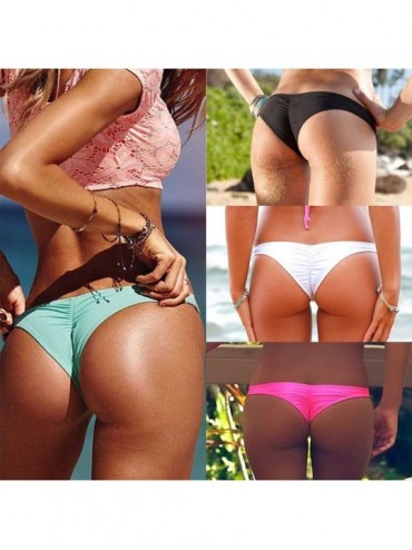 Bottoms Women's Hot Summer Brazilian Beachwear Bikini Bottom Thong Swimwear - Candy Blue - C318GEZTQD4 $16.69