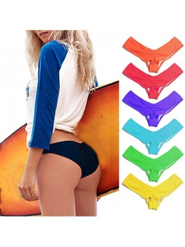 Bottoms Women's Hot Summer Brazilian Beachwear Bikini Bottom Thong Swimwear - Candy Blue - C318GEZTQD4 $16.69