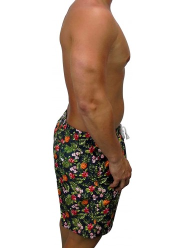 Board Shorts Performance Men's Quick Dry SPF50+ Swim Trunks Water Shorts Swimsuit Beach Shorts with Mesh Lining - Pineapple F...