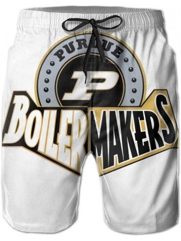 Board Shorts Men's Quick Dry Swim Shorts with Mesh Lining Swimwear Bathing Suits Leisure Shorts - Purdue Boilermakers-1 - C71...