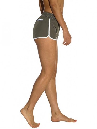 Tankinis Womens Bathing Boardshorts Swim Shorts Quick Dry with Lining - Green(back Zipper Pocket) - CA18NWU6DC6 $15.19