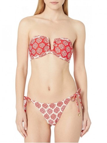 Bottoms Women's Coralina Medium Coverage Bikini Bottom - Red - CG18XKZNO4Z $50.11