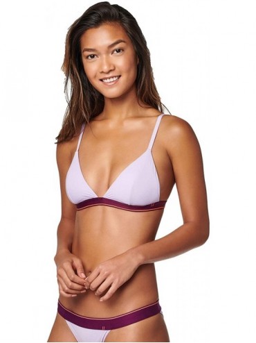 Sets Women's Triangle Bralette Nylon Underwear - Lavender - CN18H3TWSSK $19.42