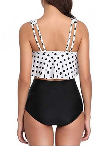 Tankinis Swimsuits for Women 2 Piece Tankini Bathing Suits Ruffle Flounce Top High Waisted Tummy Control Bottom Bikini Set - ...