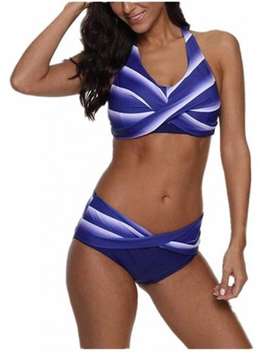 Tops Halter Swimsuits for Women Two Piece Bikini Retro Padded Bathing Suits - Style 4 - C4193XUR8IR $44.65
