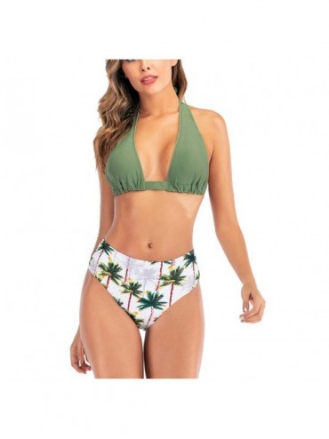 Sets Bikini Swimsuit for Women- Print Hight Waist Bandage Bikini Set Push-Up Swimwear Beachwear Swimsuit high Waisted Bikini ...