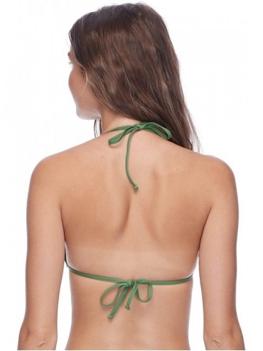Tops Women's Summer Molded Cup Push Up Triangle Bikini Top Swimsuit - Papakolea Green - CN18A9UIKUK $24.78