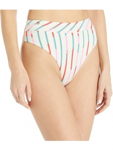 Tankinis Women's High Waist Bikini Bottom - Heartbreak Cream Stripe - C618YG0UC4Y $85.62