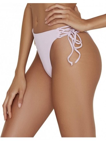 Tankinis Women's Side Tie Cheeky Bottoms - Lilac - CB18RE990ZH $57.00