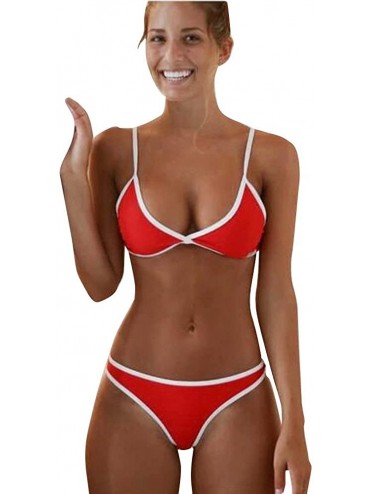 One-Pieces Women One Piece Swimsuit High Neck Plunge Mesh Ruched Monokini Swimwear - E-red - CF194EAUQMG $27.35