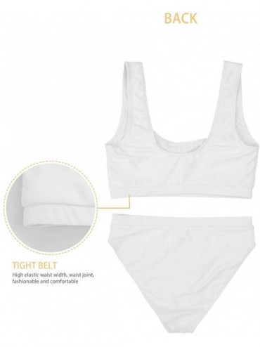 Sets Fashion Printed Swimsuits Crop Scoop Top High Waist Sporty 2 Piece Bikinis for Women - Pattern 6 - C818R97CX6Q $35.96