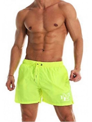 Trunks Beach Shorts Swim Trunks Quick Dry Men's Bathing Suit with Mesh Lining/Side Pockets - Yellow - CB18QG5HUY0 $36.11