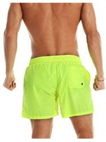 Trunks Beach Shorts Swim Trunks Quick Dry Men's Bathing Suit with Mesh Lining/Side Pockets - Yellow - CB18QG5HUY0 $20.28