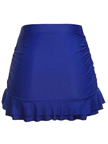 Tankinis Swim Skirt Bottoms for Women Women's Skirted Bikini Bottom High Waisted Shirred Swim Bottom Ruffle Swim Skirt Blue -...