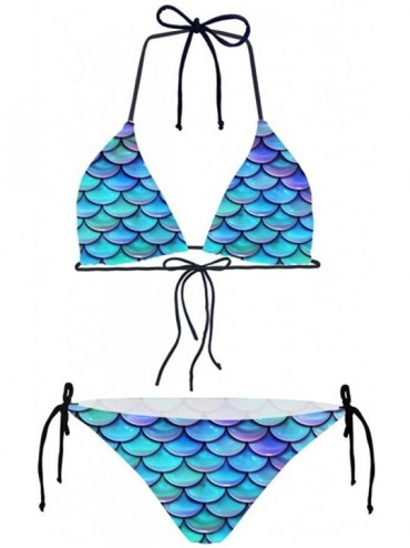 Sets Animals Pattern Women's Bikini Swimwear Top and Side Tie Sexy Swimsuits - Scale 6 - CQ18TXKC4MR $21.59