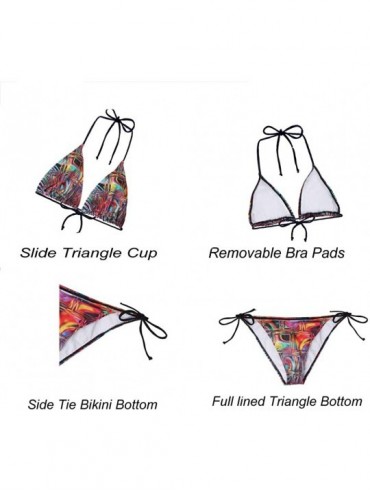 Sets Animals Pattern Women's Bikini Swimwear Top and Side Tie Sexy Swimsuits - Scale 6 - CQ18TXKC4MR $21.59
