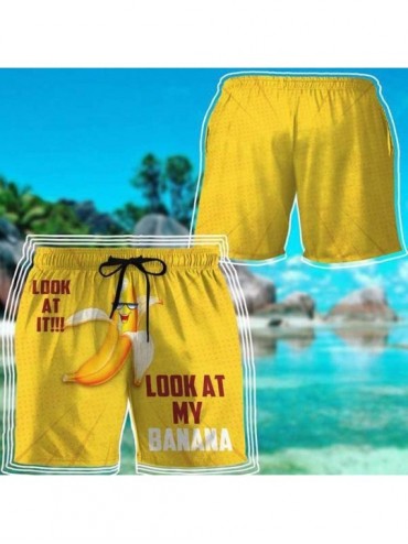 Board Shorts Christmas Turkey Print Pants Short Beach Casual Trouser Shorts Swim Trunks Board Drawstring Shorts - G-yellow - ...