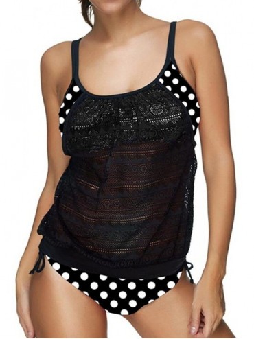 Sets Women's New Bikini Set Striped Splicing Strap Bathing Sling Swimsuit - Black 17 - CD18W4TYOL5 $36.07