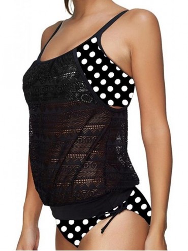 Sets Women's New Bikini Set Striped Splicing Strap Bathing Sling Swimsuit - Black 17 - CD18W4TYOL5 $16.39