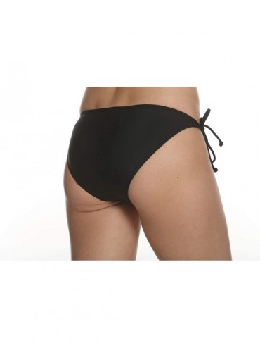 Sets Women's Swimwear Triangle Bikini Top with Side Tie Bottom Set - Black - CH1948HLIEO $28.92
