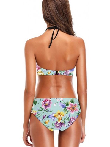 Sets Womens One Piece Swimsuits Tummy Control Summer Bathing Suits Padded Swimwear - Aqua - C218U77UENC $31.35