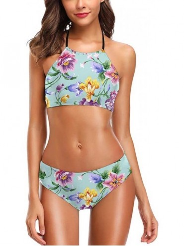 Sets Womens One Piece Swimsuits Tummy Control Summer Bathing Suits Padded Swimwear - Aqua - C218U77UENC $31.35