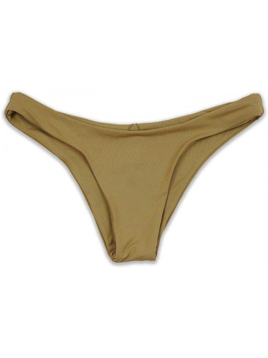 Tankinis Fabulous Seamless Minimal Coverage Cheeky Low Waist Fit Hi Leg Cut Bikini Bottom Bathing Swimsuit for Women Beige - ...